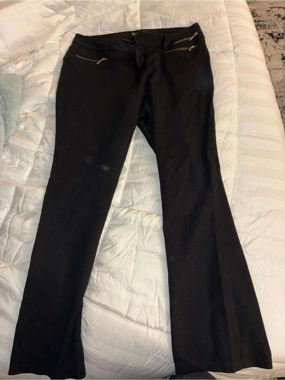 INC International Concepts Black Dress Pants with Gold Zippers